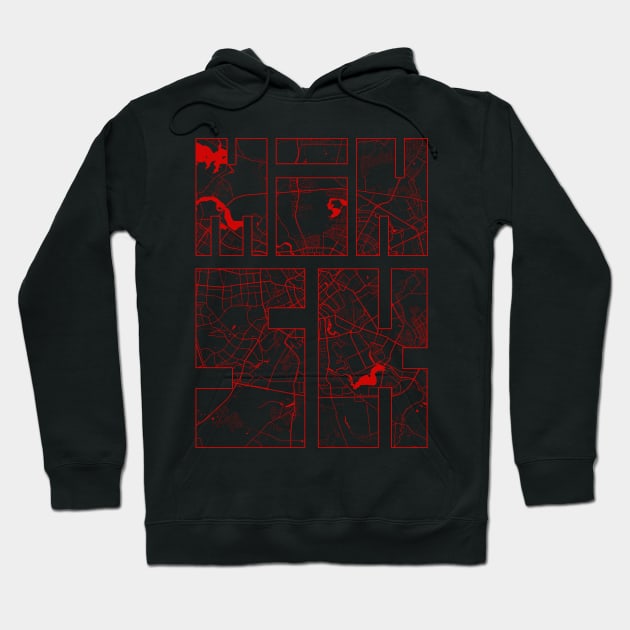 Minsk, Belarus City Map Typography - Oriental Hoodie by deMAP Studio